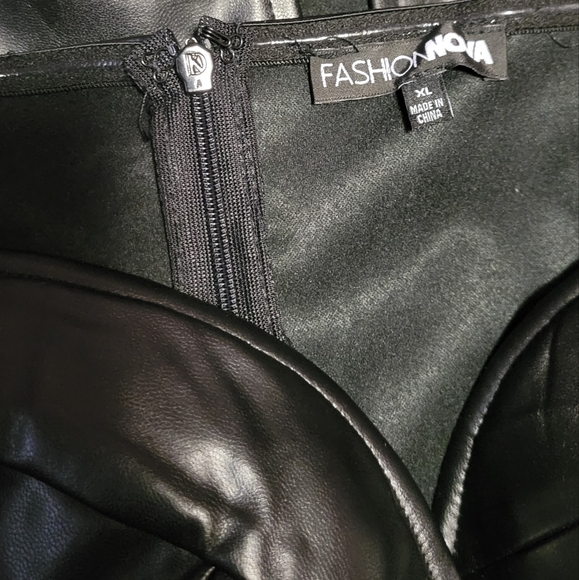 Fall Leaves Faux Leather Strapless Dress sz XL - Picture 4 of 8